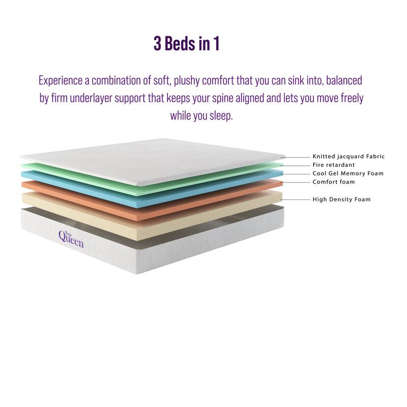 NapQueen Elizabeth 12" Gel Memory Foam Mattress
