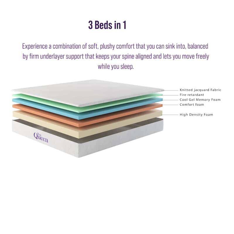 NapQueen Elizabeth 8" Cooling Gel Memory Foam Mattress