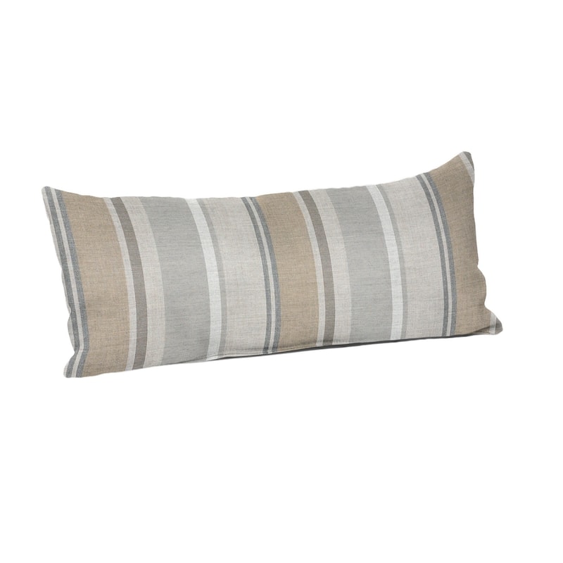 Sunbrella Stripe Fabric 1-Piece Indoor/Outdoor Lumbar Pillow, 22"W x 9"L, Maxim Classic - 22"W x 9"L