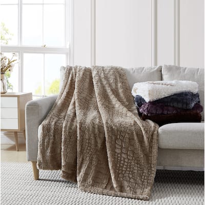 Modern Threads Gator Luxury Faux Fur Throw 50x60"