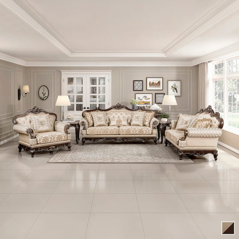 Vista 3-Piece Chenille Living Room Sofa Set