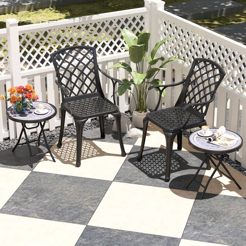Gymax Round Folding Side Table 18 Inch Patio Coffee Table w/ Tempered