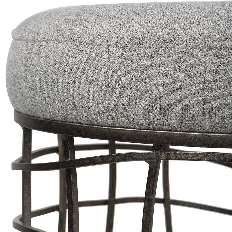 Asymmetrical Round Accent Stool - 19.75" - Gray