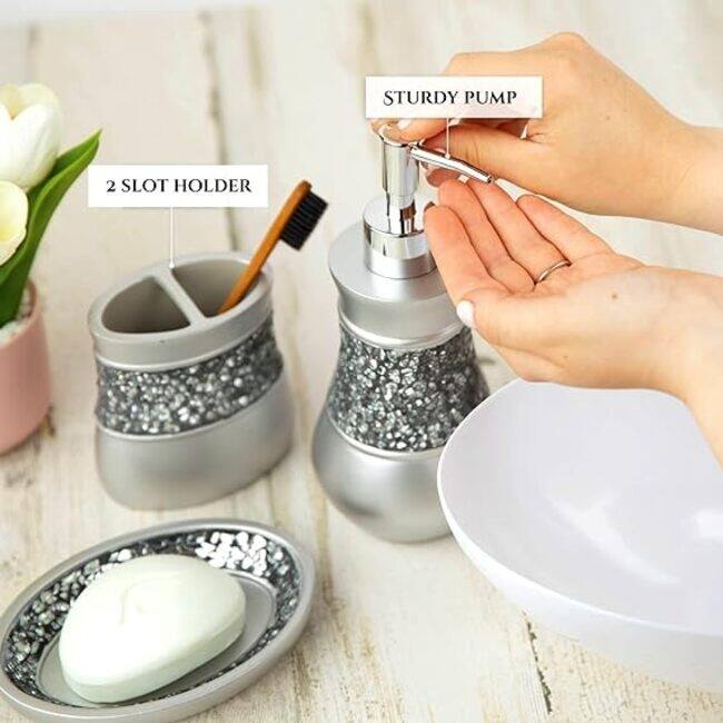 Creative Scents Mosaic Glass Silver Soap Dish