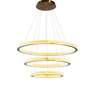 3- Tier Gold LED Chandelier With Clear Acrylic Diffusers - Bed Bath ...