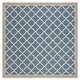 preview thumbnail 56 of 86, SAFAVIEH Beach House Mima Indoor/ Outdoor Waterproof Patio Backyard Rug 4' x 4' Square - Blue/Creme
