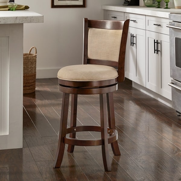 slide 2 of 51, Verona Panel Back Linen Swivel 29-inch High Back Bar Stool by iNSPIRE Q Classic
