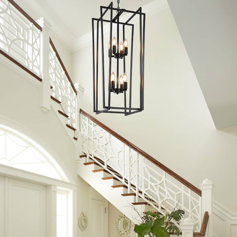 Modern Rectangle Chandelier Lantern Pendant Light Fixture