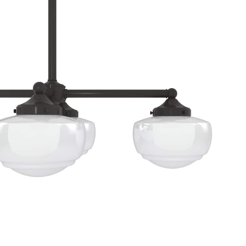Hunter Saddle Creek Linear Chandelier, Clear Glass, Dining Room Table, Kitchen Island