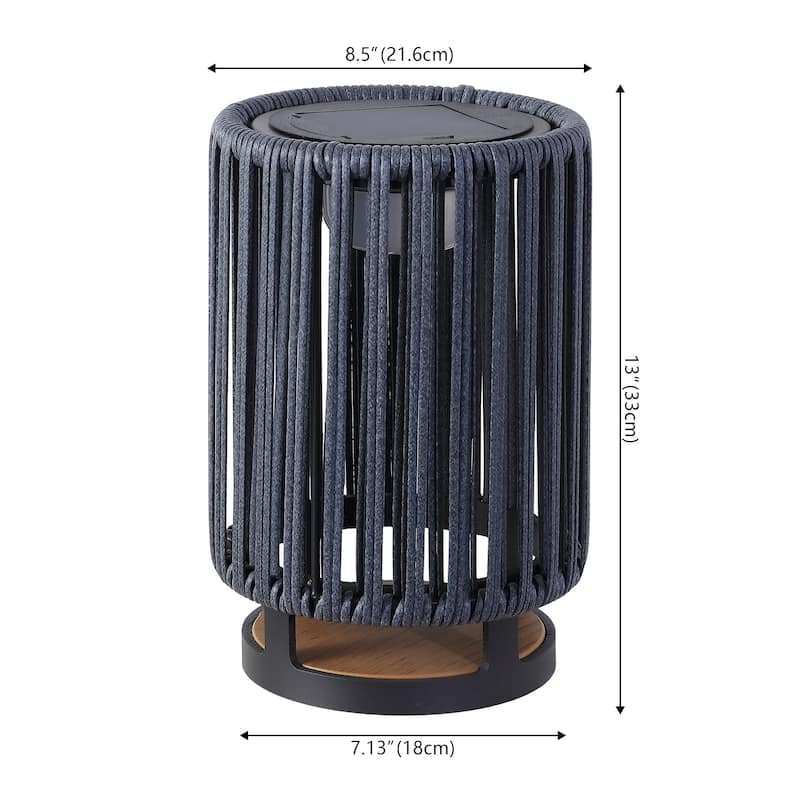 Modern Faux Indoor/Outdoor LED Solar Powered Lantern, By JONATHAN Y