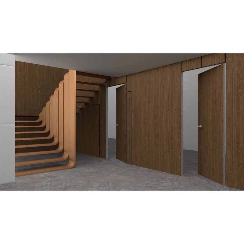 Solid Hidden Door with Handle Planum 0010 Walnut