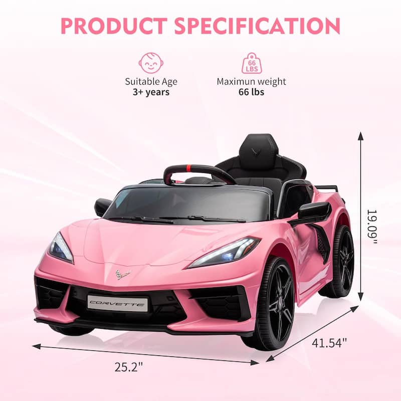 12V Kids Ride on Car Licensed Corvette