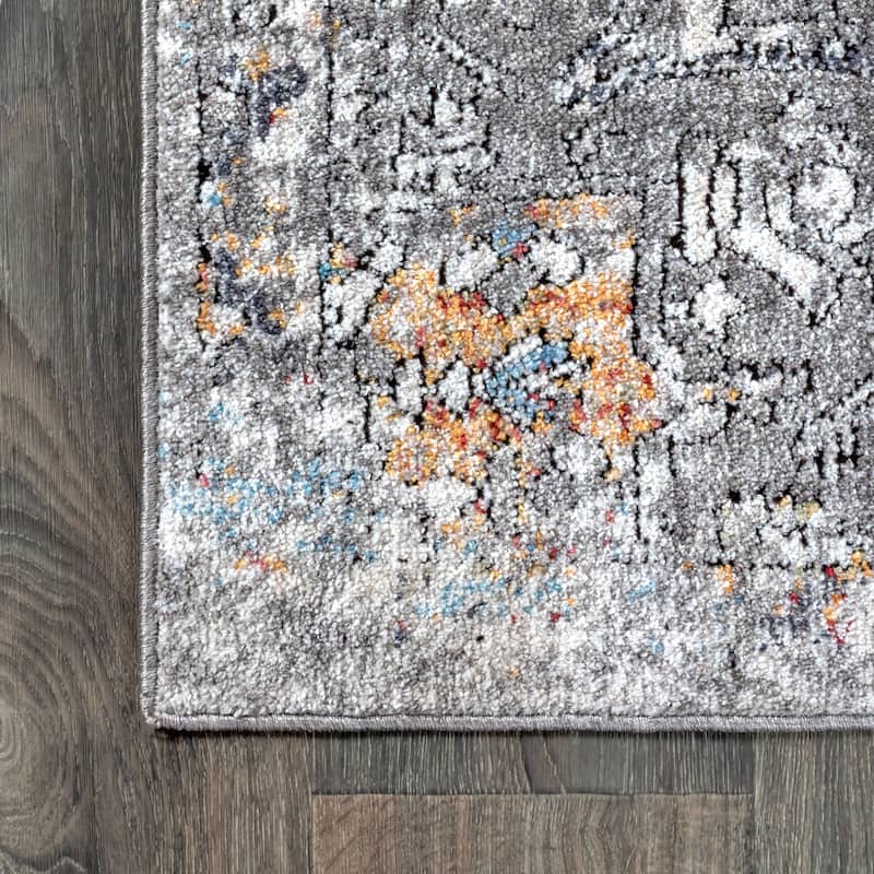 Maras Vintage Medallion Gray/Mustard/Turquoise Area Rug
