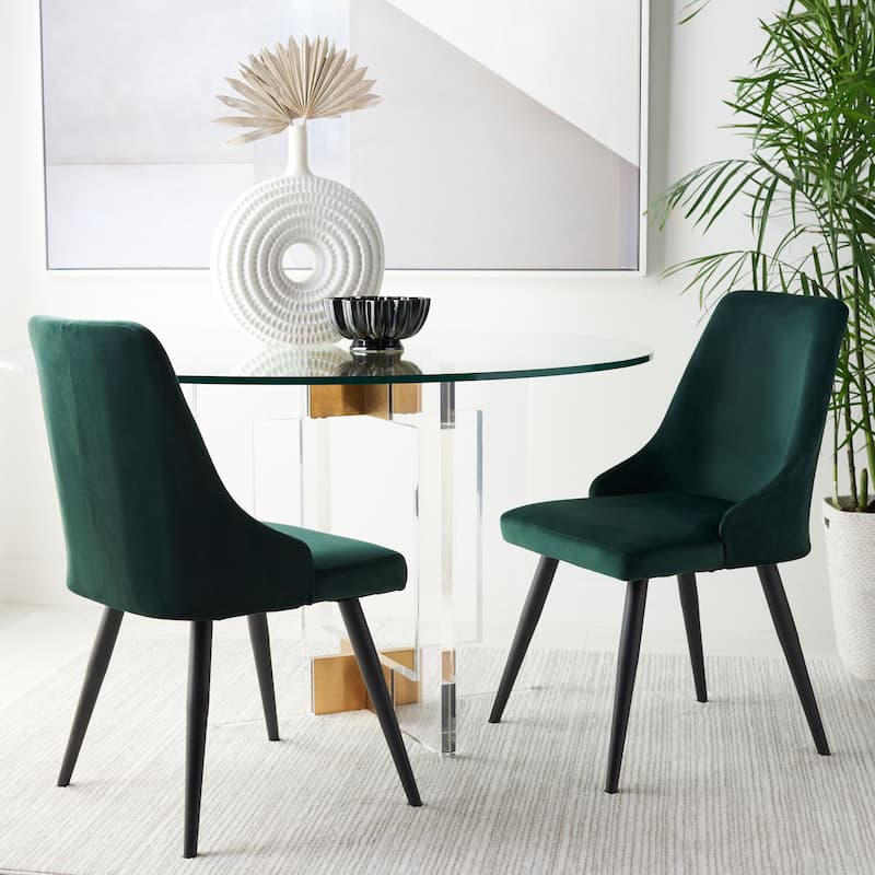 SAFAVIEH Jetta Modern Velvet Dining Room Chair (Set of 2) - 22.2" W x 18.8" L x 34.3" H - 22Wx19Dx34H