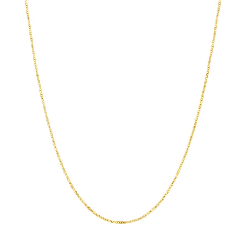 Curata 10k Yellow Gold 1.05mm Cable Chain Necklace (Lobster)