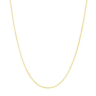 Curata 18k Yellow Gold 1.05mm Cable Chain Necklace (Lobster)