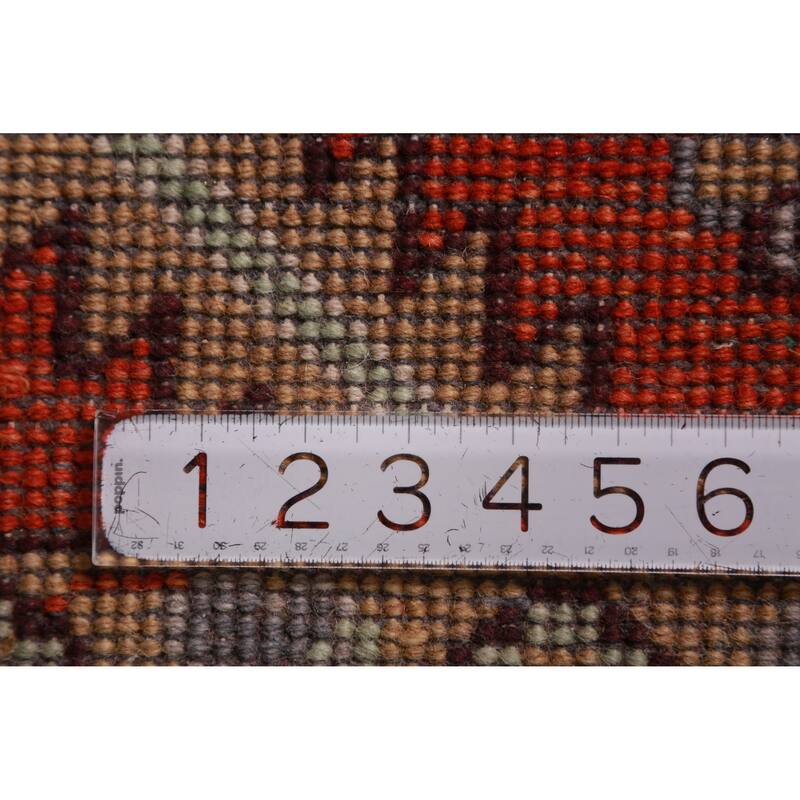 All-Over Gray Oushak Indian Large Rug Hand-Knotted Wool Carpet - 11'11" x 14'7"