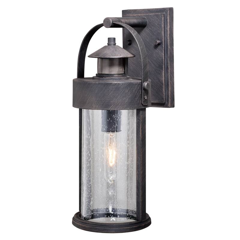 Cumberland Iron Motion Sensor Dusk-to-Dawn Outdoor Wall Light - 6-in W x 16-in H x 8-in D