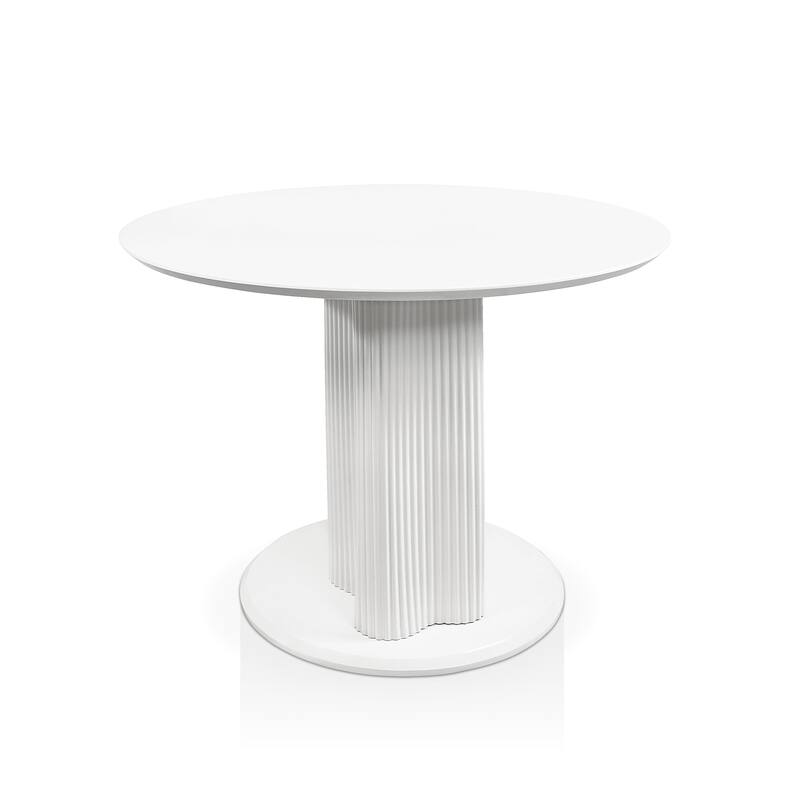 Furniture of America Astra Modern Wood Round Dining Table with Fluted Base