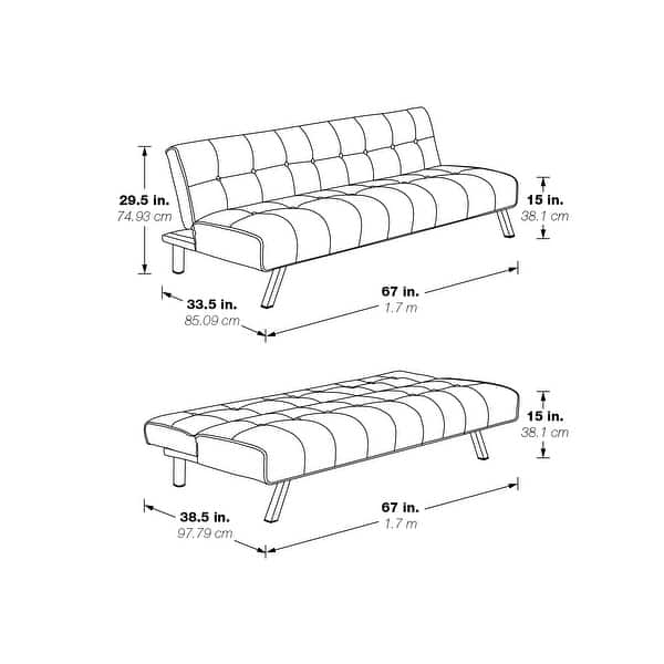 OSP OSP Sawyer Futon with Stainless Steel Legs and Tufted