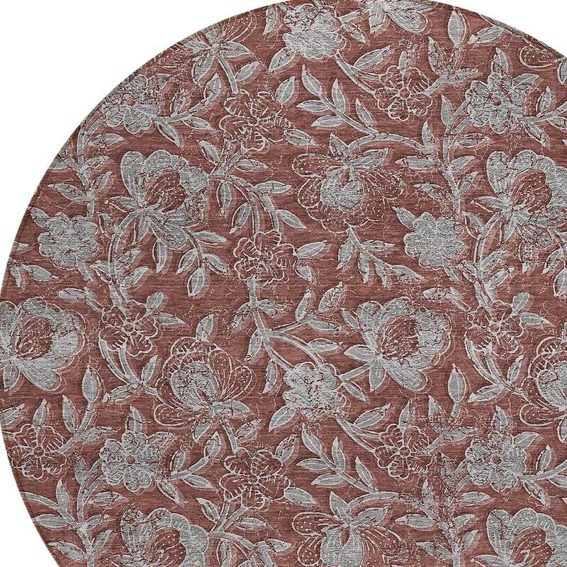 HomeRoots Floral Transitional Rectangle Outdoor Rug