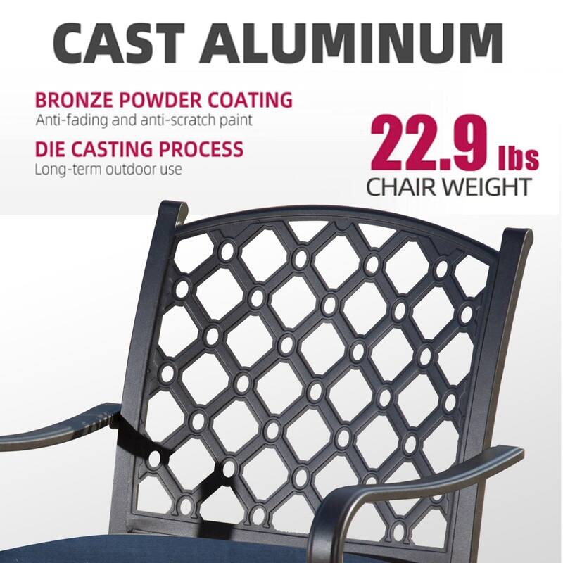 Domi 4-Piece Patio Conversation Set with Cushions, All-Weather Steel Frame Outdoor Furniture