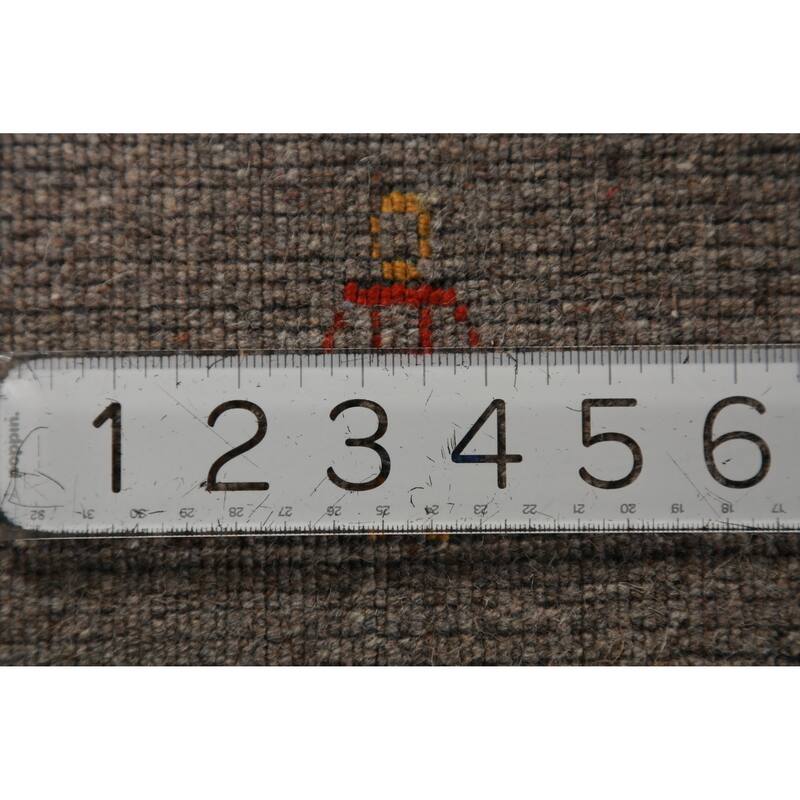 Tribal Gabbeh Area Rug Hand-Knotted Oriental Wool Carpet - 8'1" x 9'11"