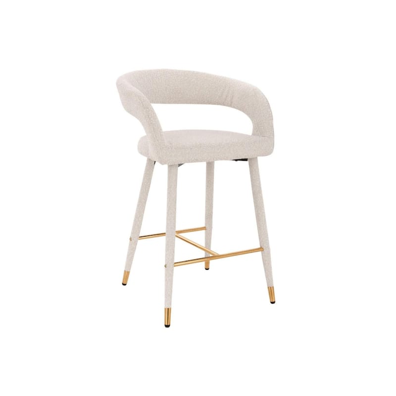 Boucle Modern fabric Darius Counter stools set of 2 Stool - White