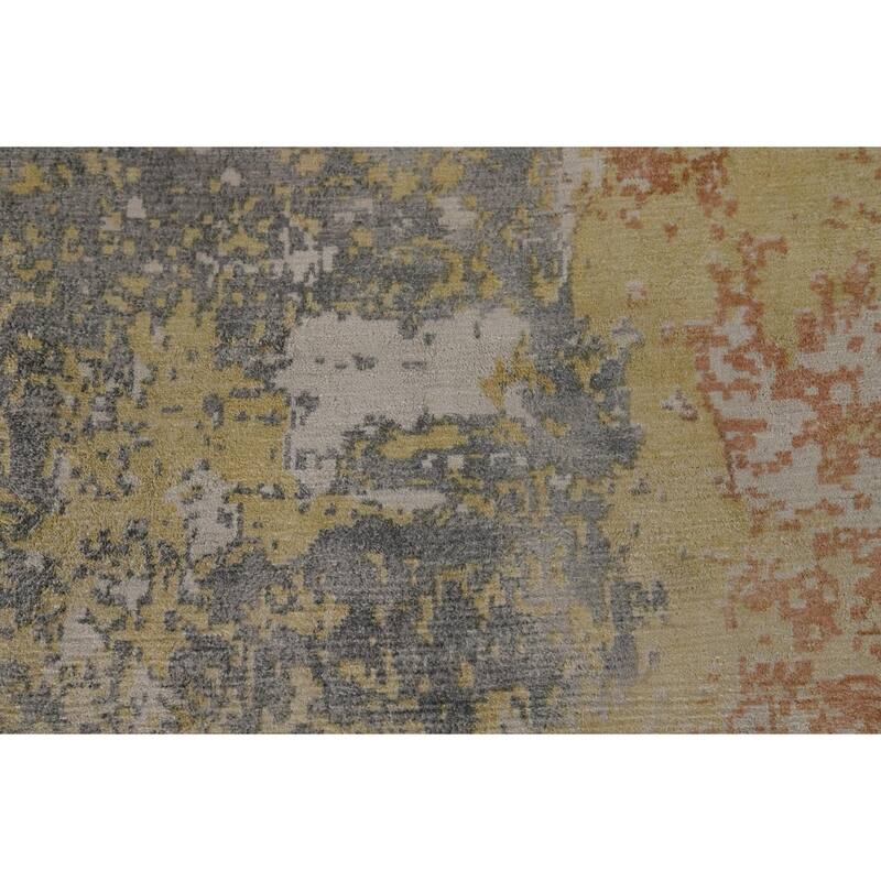 All-Over Abstract Contemporary Area Rug Hand-Knotted Wool Carpet - 5'6" x 8'0"