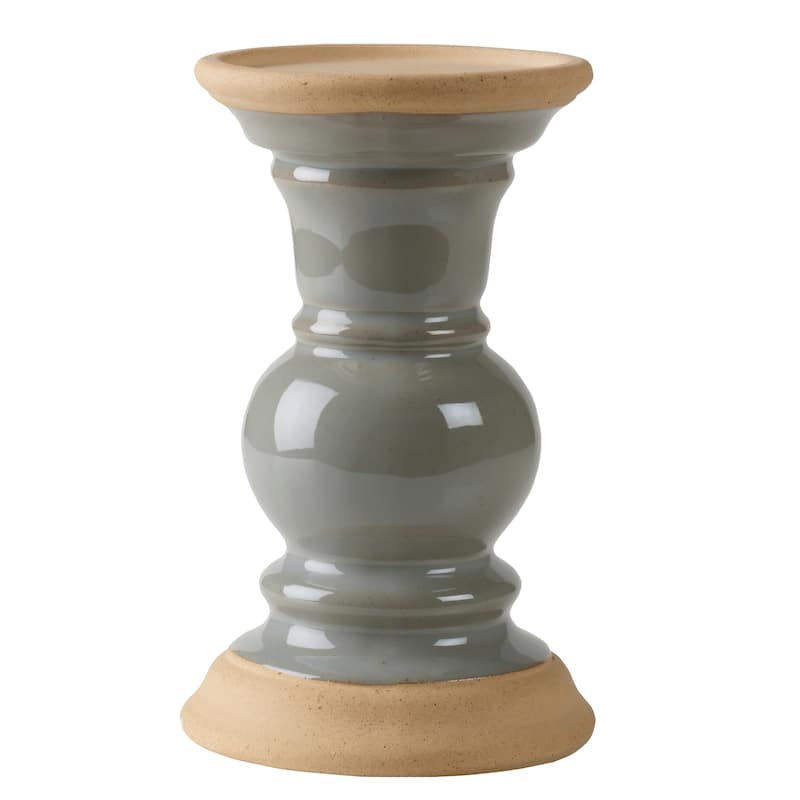 Elements Gray Ceramic Ring Candle, 7 Inch