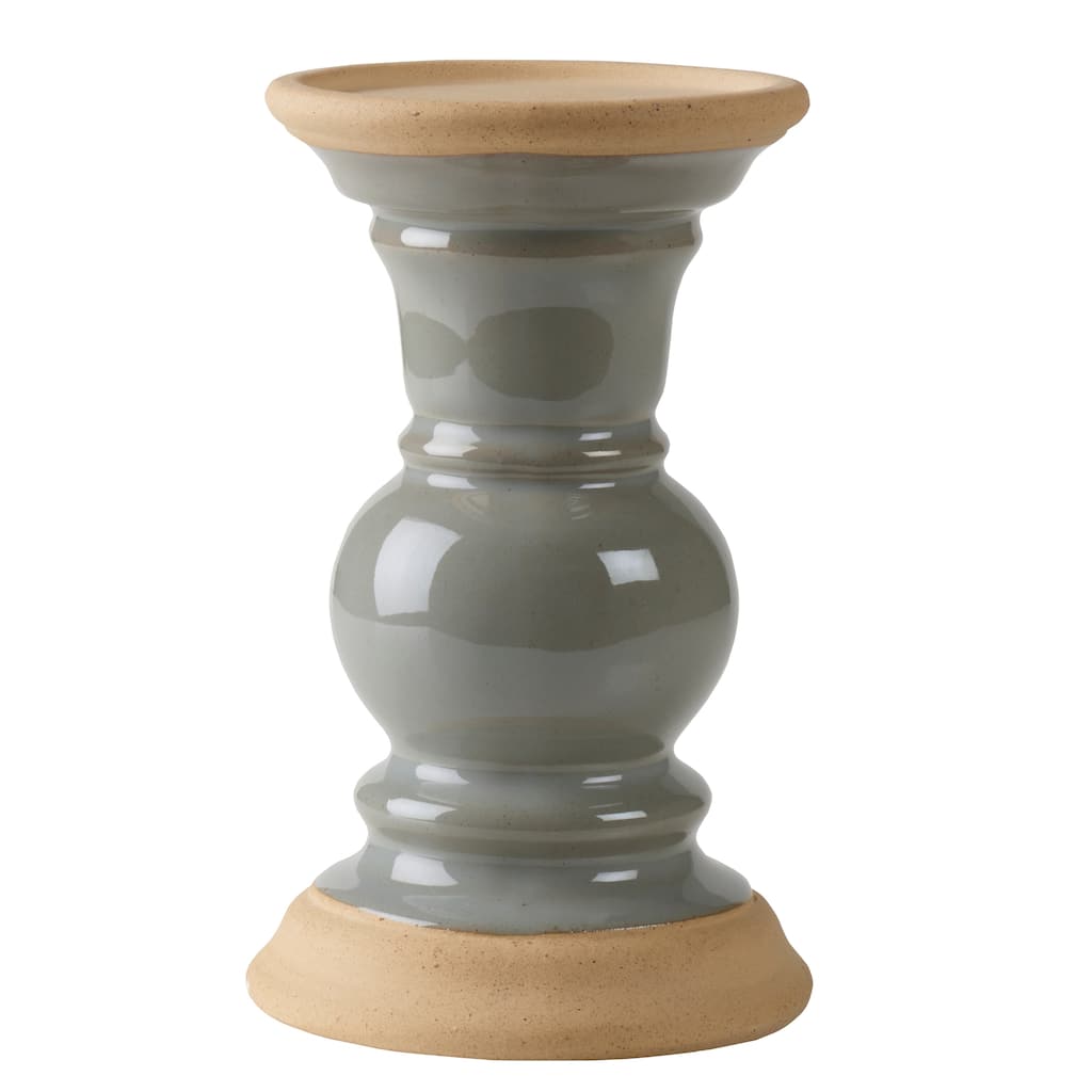 Elements Gray Ceramic Ring Candle, 7 Inch