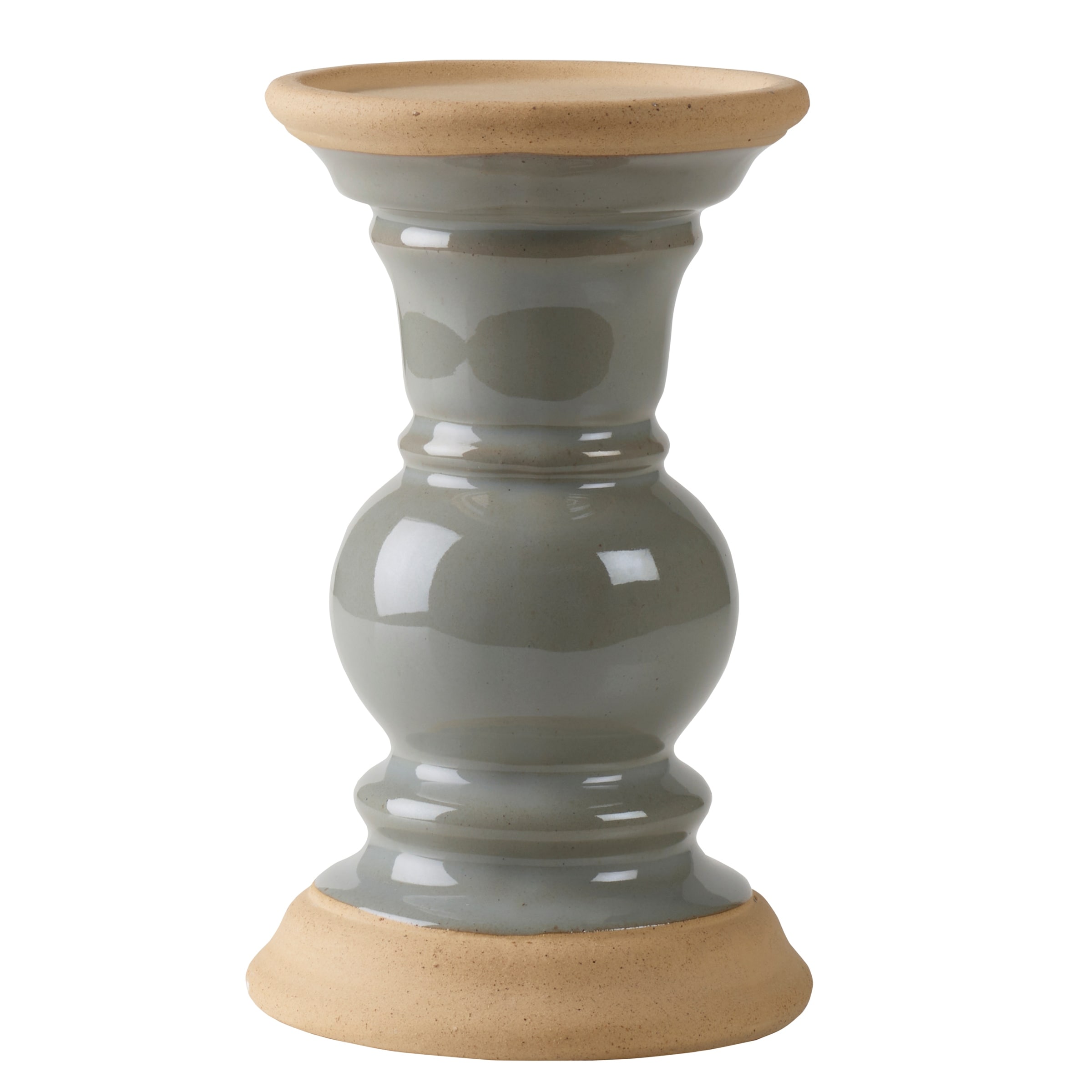 Elements Gray Ceramic Ring Candle, 7 Inch