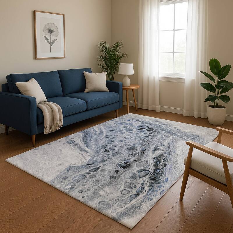 Premium Washable Super Soft Abstract Chic Mayfield Rug - Blue - 8' x 10'