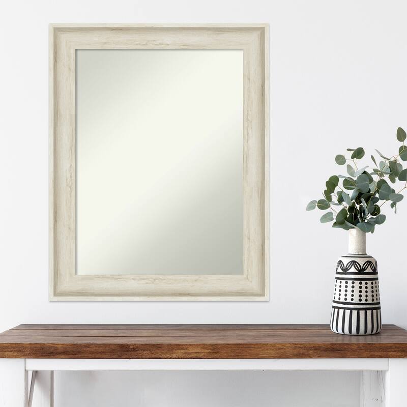 Non-Beveled Wall Mirror - Regal Birch Cream Frame