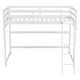 preview thumbnail 5 of 7, Twin Size High Loft Bed with inclined Ladder and Guardrails, Grey