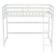 preview thumbnail 14 of 16, Twin Size Kids Bed High Loft Bed with inclined Ladder and Guardrails Kids Furniture, Grey