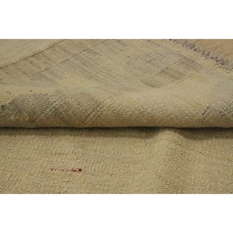 Hand Woven Oriental 100% Wool Carpet Southwestern Tribal Yellow & Gold Kilim Area Rug - 8' 1'' X 4' 11''
