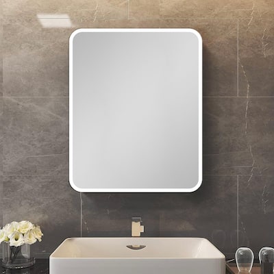 Rectangular Metal Medicine Cabinet with Mirror