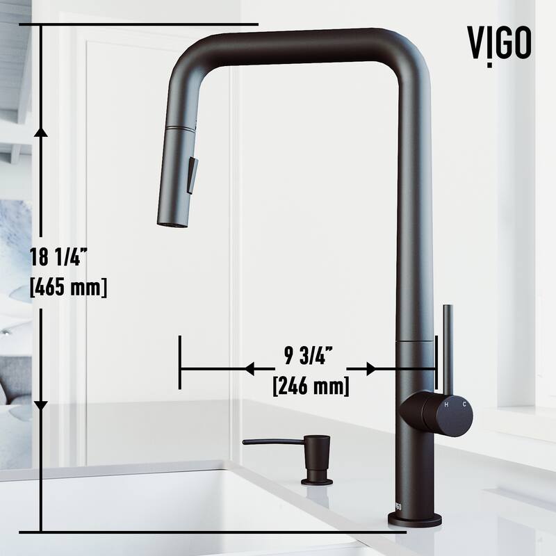 VIGO Parsons 18" H Single Handle Pull-Down Sprayer Kitchen Faucet