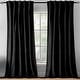 preview thumbnail 1 of 1, 96" Long - 2 Piece Black Velvet Room Darkening Grommet Window Curtain Panel Set - 104" x 96" Black - 104" x 96"