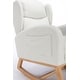 preview thumbnail 59 of 98, Teddy Fabric Upholstered Rocking Armchair with Solid Wood Frame & Legs, Cozy Ergonomic Lounge Chair with Soft Cushioning