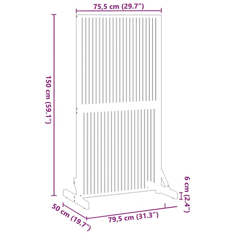 vidaXL Privacy Screen Indoor/Outdoor Solid Acacia Wood