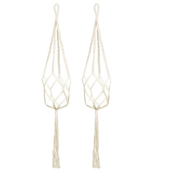 Hanger Macrame Hanging er Basket Rope Flower Pot Decor Holder W6H2