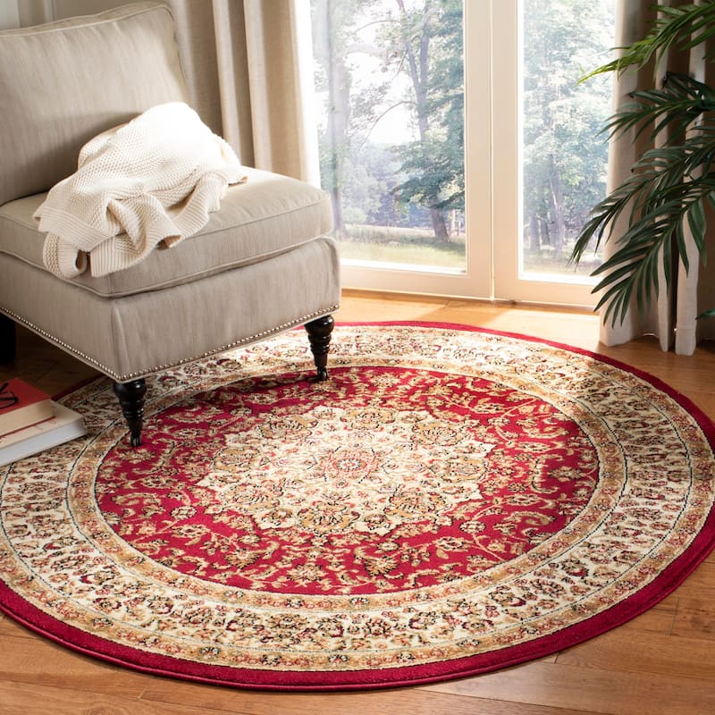 SAFAVIEH Lyndhurst Trudy Traditional Oriental Rug - 8' Round - Red/Ivory