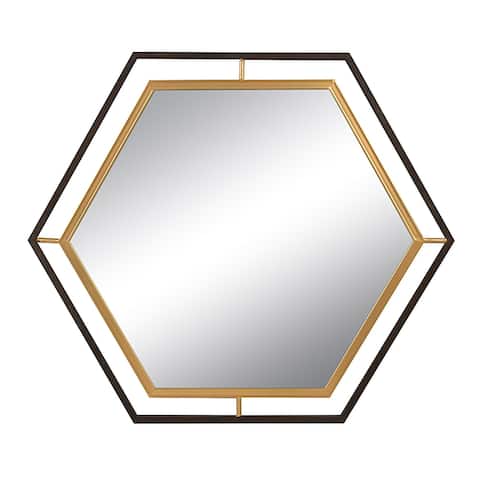 2-Tone Hexagon Metal Wall Mirror