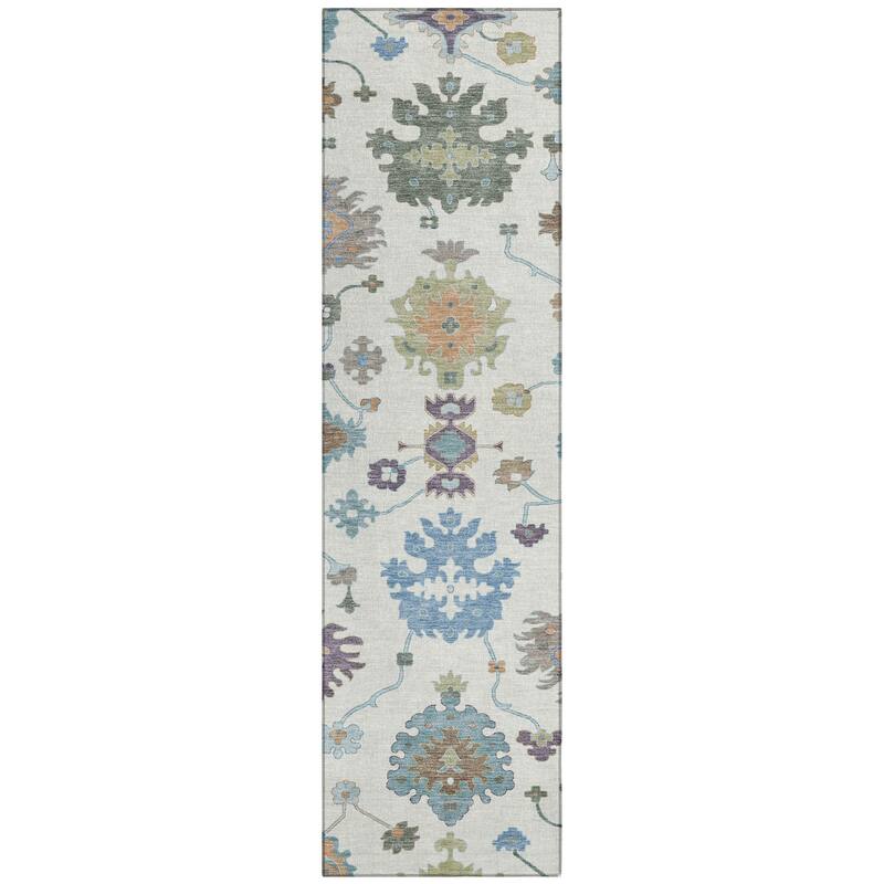 Machine Washable Indoor/ Outdoor Traditonal Delhi Chantille Rug