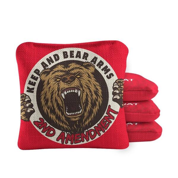 slide 2 of 4, 2nd That Red Dual Sided Cornhole Bags