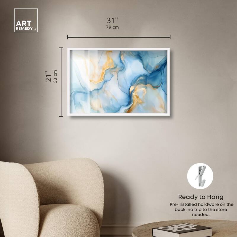 Blue Veined Gold Shadowbox by Art Remedy