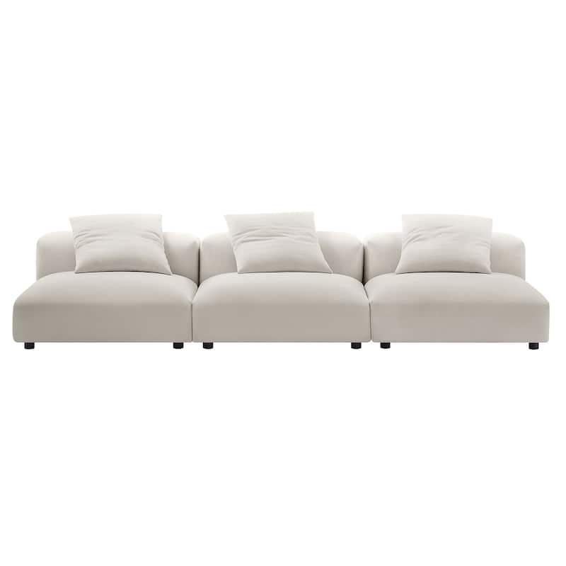 Solace 3-Piece Modular Upholstered Fabric Sofa