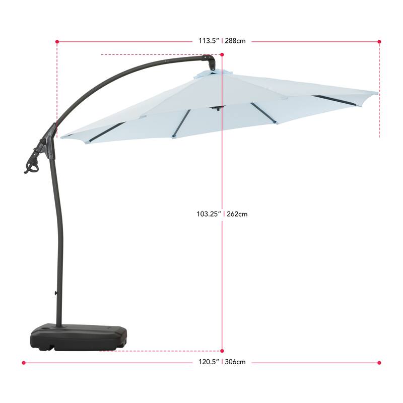 9.5 Ft Cantilever Patio Umbrella with Base